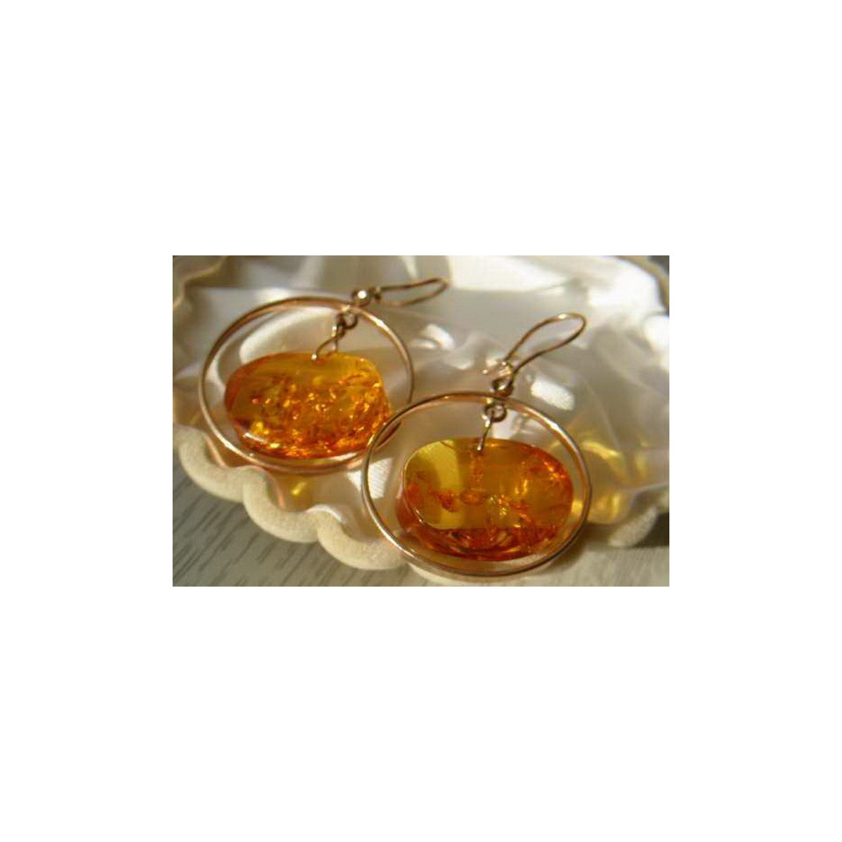 Russian Soviet silver rose gold plated 925 Amber earrings veab005